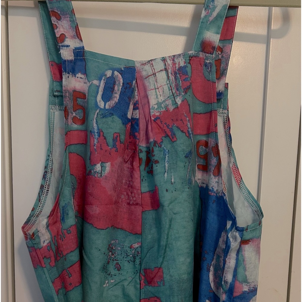 Bright colored “bib overalls “ size M
